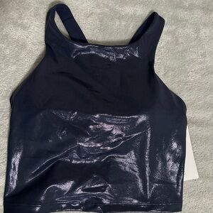 Athleta x Simone Biles Navy Shimmery Sports Bra